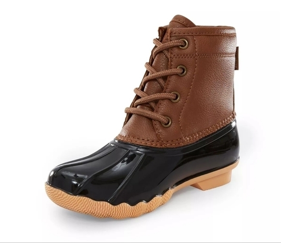 LITTLE Girls & Boys Maplewood Casual Duck Tan Boot Size 12 - Picture 4 of 9